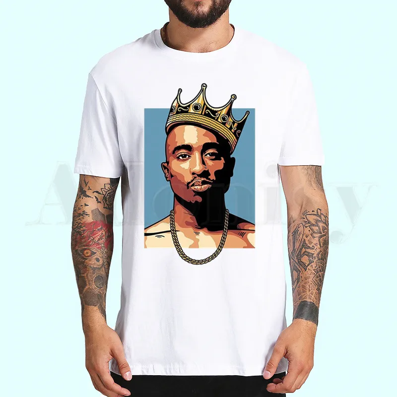 Tupac 2pac Хип хоп Swag Мужская футболка летняя короткий рукав принт жевательная