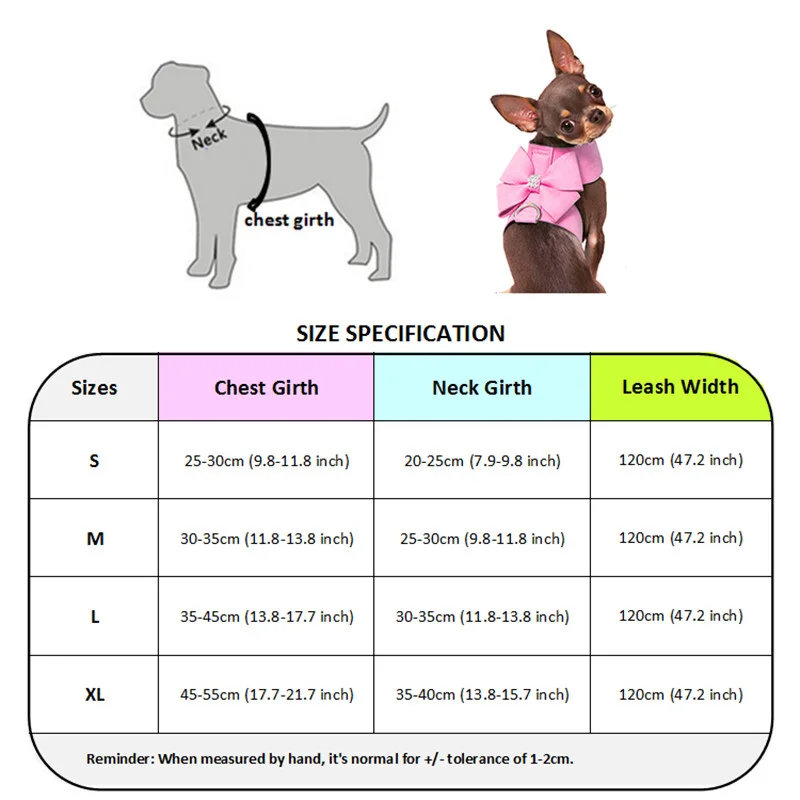 

Luxury Bling Small Dog Harness With Lead Set Party Wedding Rhinestone Princess Girl Boy Pet Harness Vest For Puppy Cat Goods