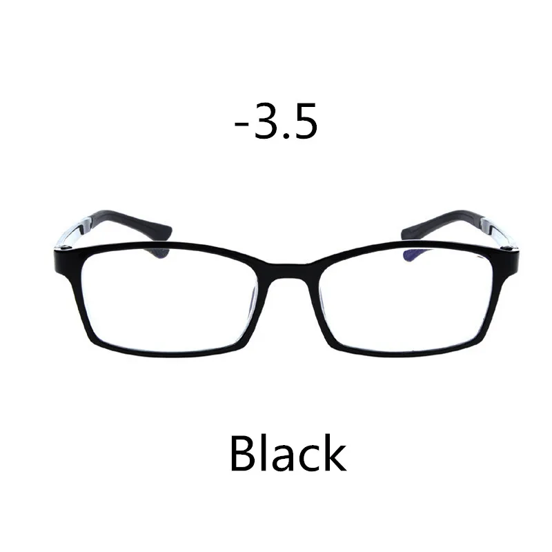 Black -3.5 Seemfly ультра светильник анти-синий светильник маленькая оправа Очки для близорукости женские и мужские классические готовые очки для близоруких диоптрий-1,0~ 4,0 - Цвет оправы: Black -3.5
