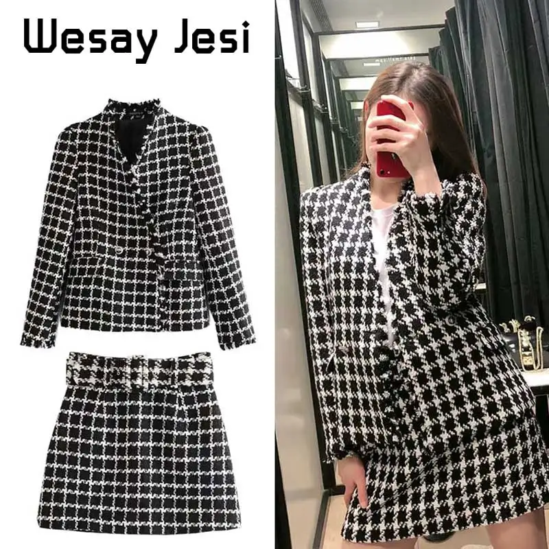 Женский Однобортный блейзер из мягкой ткани в клетку пальто верхняя одежда