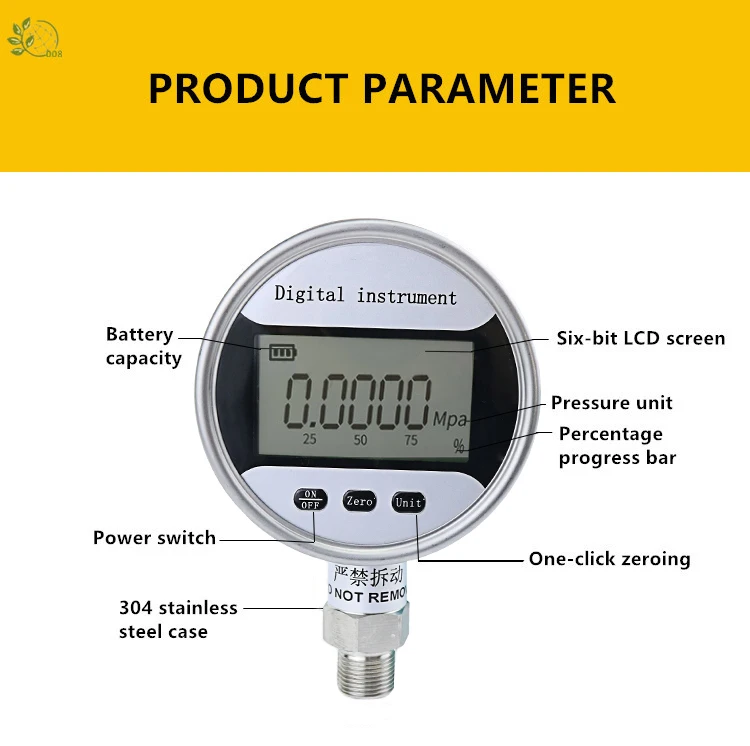 HC YS100 Нержавеющая сталь интеллигентая (ый) Батарея цифровой Давление датчик