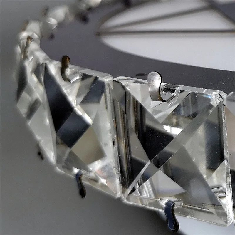 

Luxury Europe LED Crystal Ceiling Lights Stainless Steel Circular Bedroom Porch Kitchen Lamp Living Room 12W Changeable