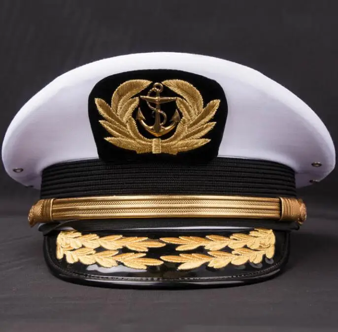 Navigator Navy Cap Embroidered Hat Captain Mariner Men Military Officer
