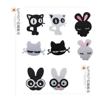 100pcs/lot Embroidery Patch Cute Kitten Bunny Animal Clothing Decoration Sewing Accessory Craft Diy Iron Heat Transfer Applique