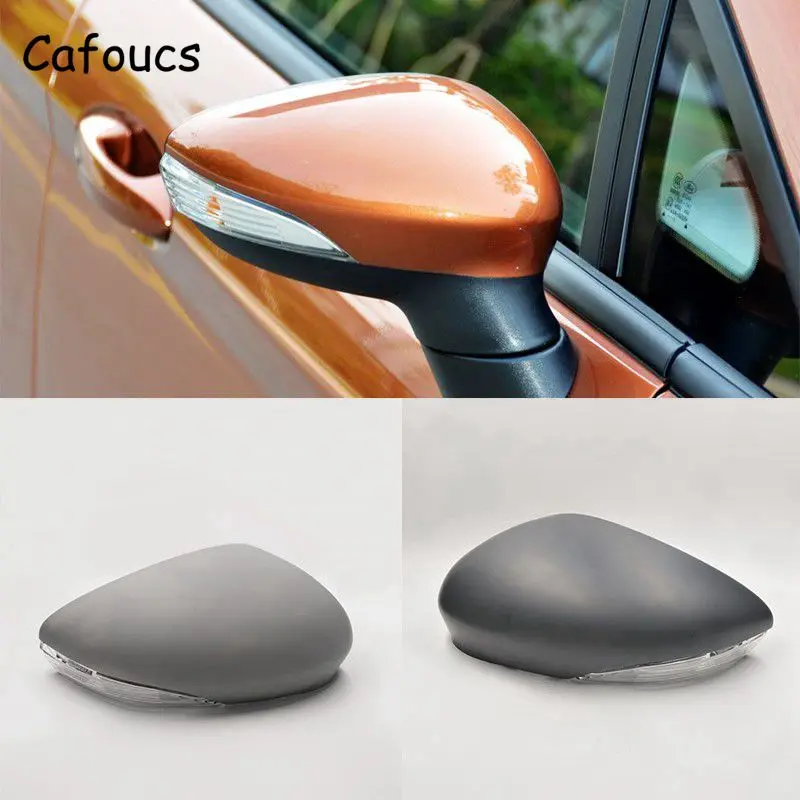 

Cafoucs Car Rearview Mirror Cover and Turn Signal Side Lights For Ford Fiesta 2009 2010 2011 2012 2013