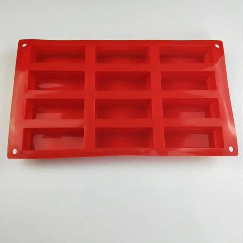 

12 отверстиями Прямоугольник Силиконовые формы Fondant (сахарная) для шоколада конфет мыла пресс-форма печенье формочки для выпекания кексов, К...