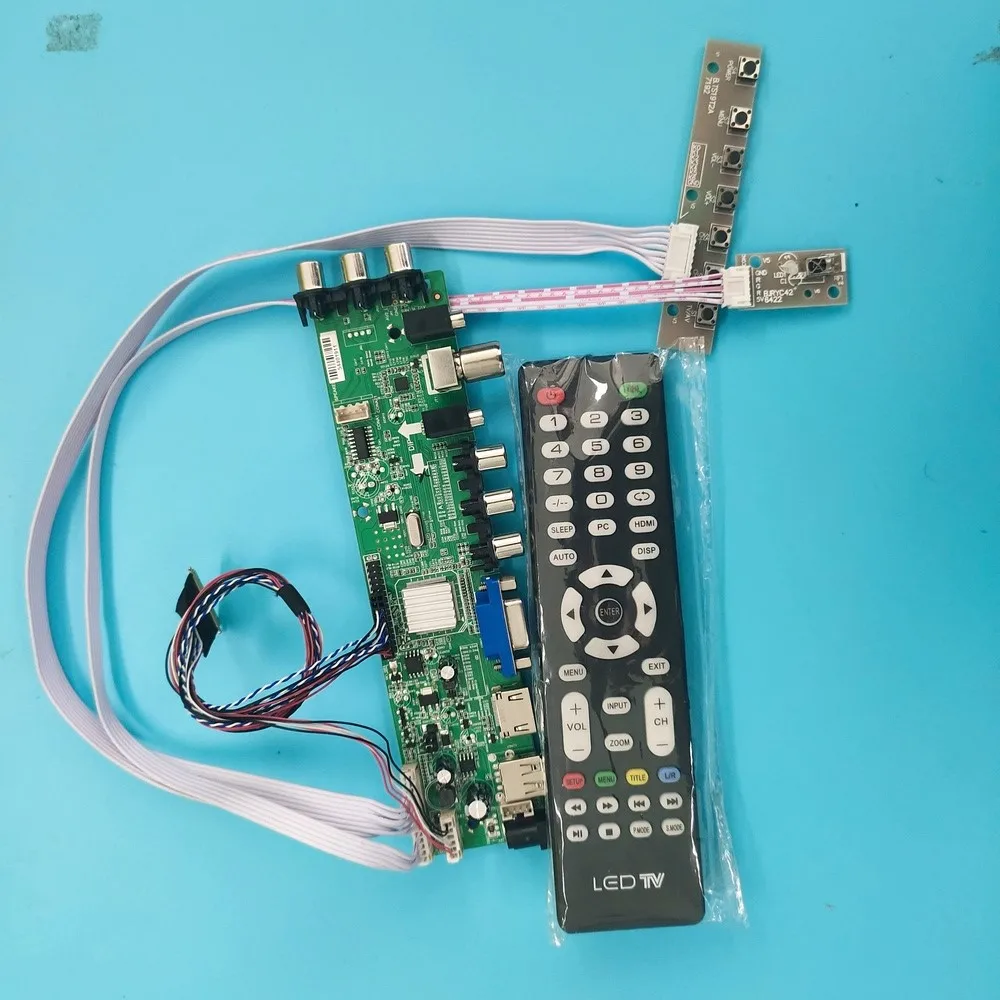 

Kit For B156HW01 v.4 1920X1080 DVB-T DVB-T2 Signal controller board digital VGA AV LED remote WLED 40Pin TV LVDS USB HDMI 15.6"