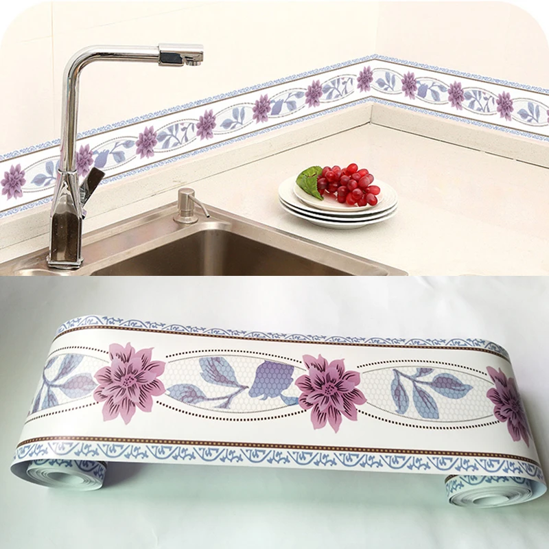 DIY самоклеющиеся водонепроницаемые настенные границы 3D цветочные обои гостиная