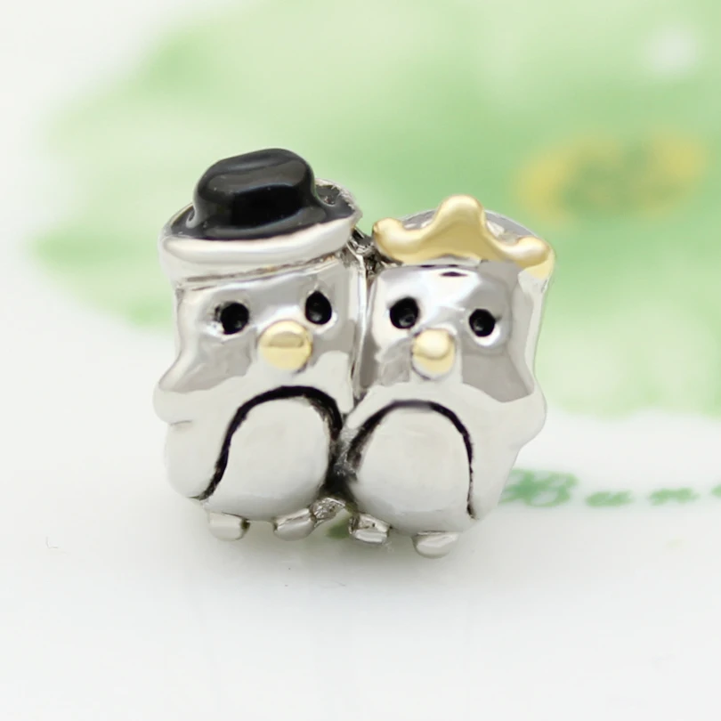 Бесплатная доставка Очаровательная подвеска в виде пингвина пара сердечек