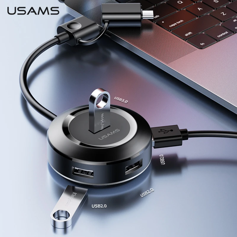 USAMS usb хаб USB 3 0 type C концентратор для MacBook Pro поверхность 2 адаптер с Micro компьютера