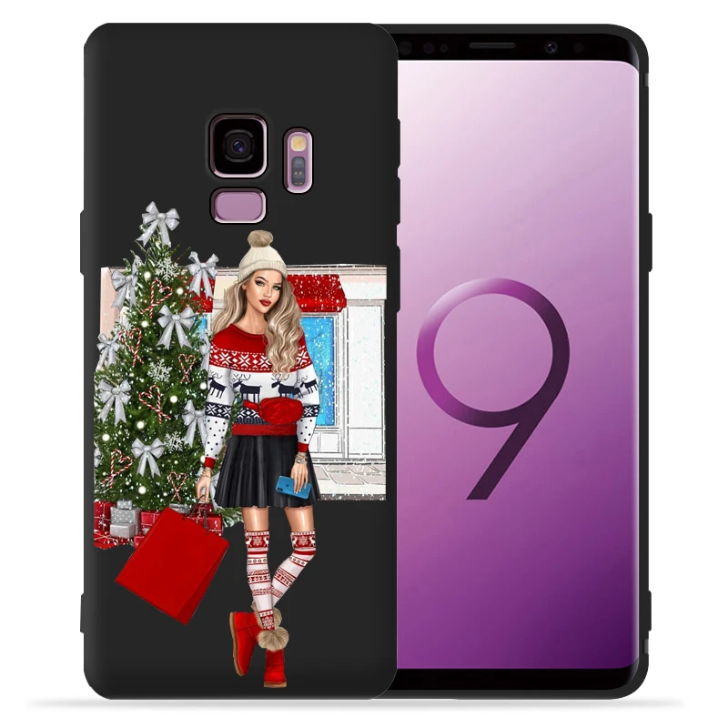 Рождественский Модный чехол для девушек samsung Galaxy S9 S8 S10 Plus S7 S6 Edge Lite Note9 8 10 Pro Funda Etui |