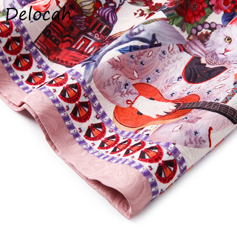 Delocah модное осеннее Мини Короткое платье для подиума женское с расклешенными