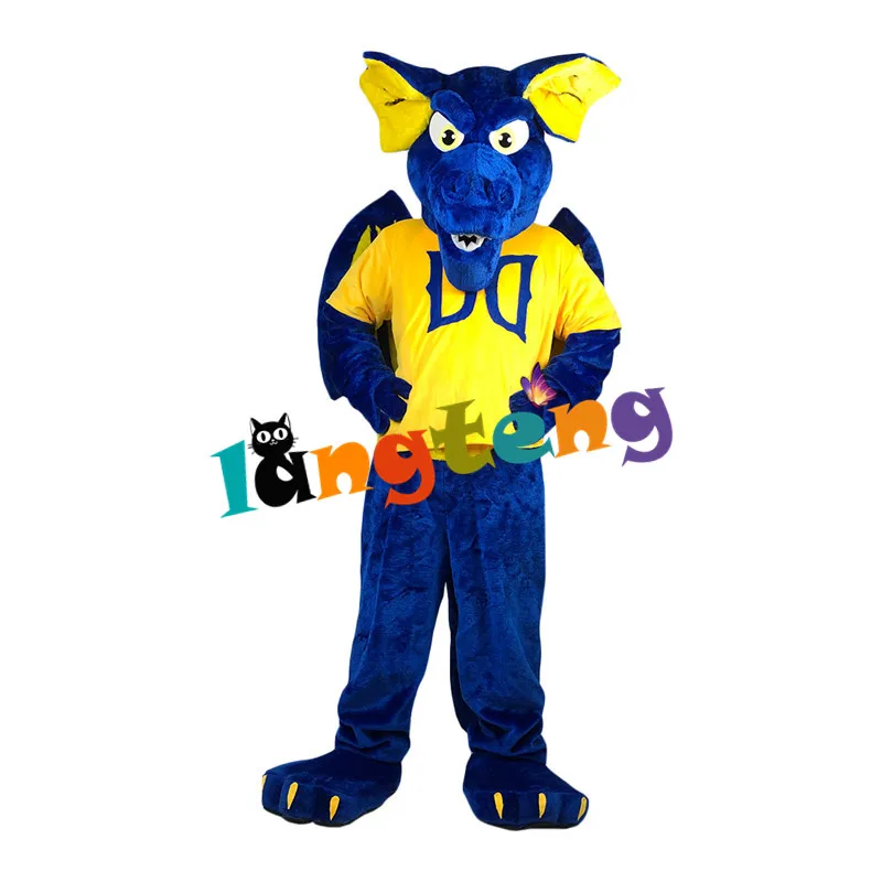 

1068 Blue Dragon Monster Mascot Costumes Cartoon Adult Cosplay Doll Walking Costume