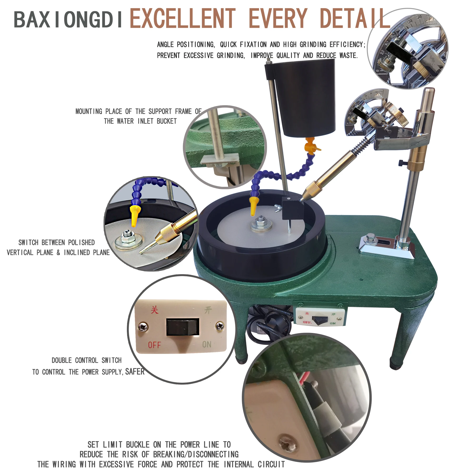 Полировка драгоценных камней машина 110 в 180 Вт 3300 об/мин Пылезащитная и