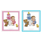 Набор для вышивки крестиком, с милым мультяшным рисунком, детская бутылочка, инструкция по рождению, голубой, розовый, живопись, украшение для детской спальни