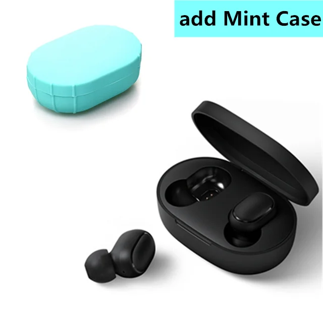 add mint case Xiaomi Redmi Airdots беспроводные наушники Bluetooth 5,0 Голосовое управление гарнитуры шумоподавление управление - Цвет: add mint case