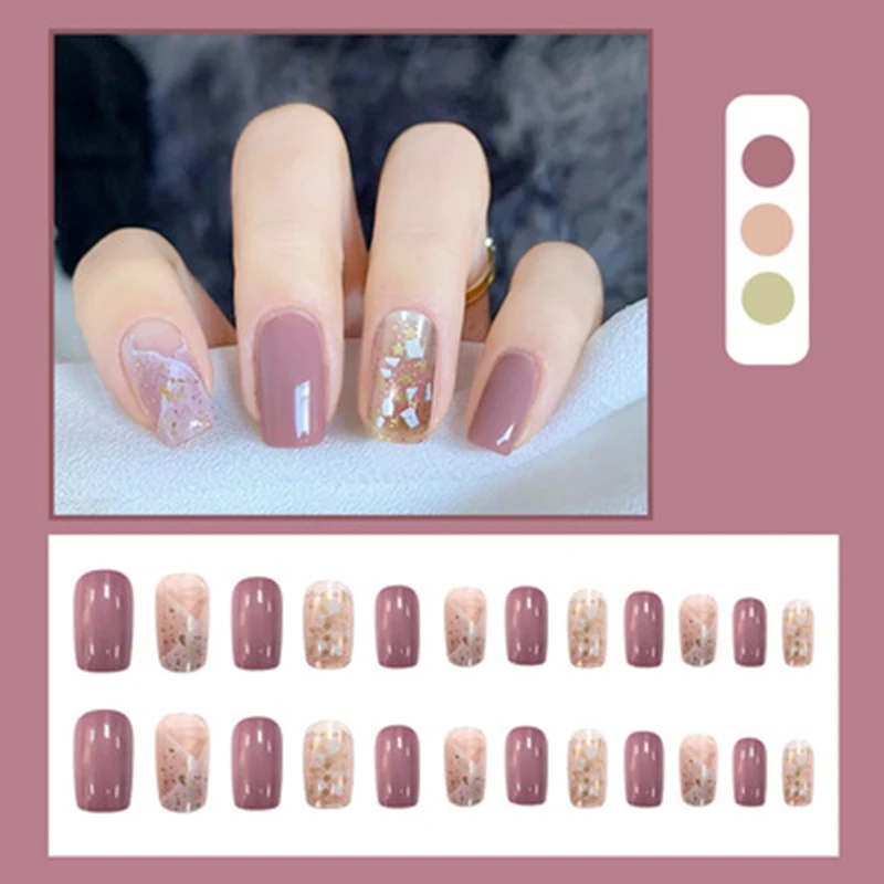 

24 шт. градиенты одежда длинный абзац модного маникюра, маникюрный набор накладных ногтей "Экономия времени носимых накладных ногтей MH88