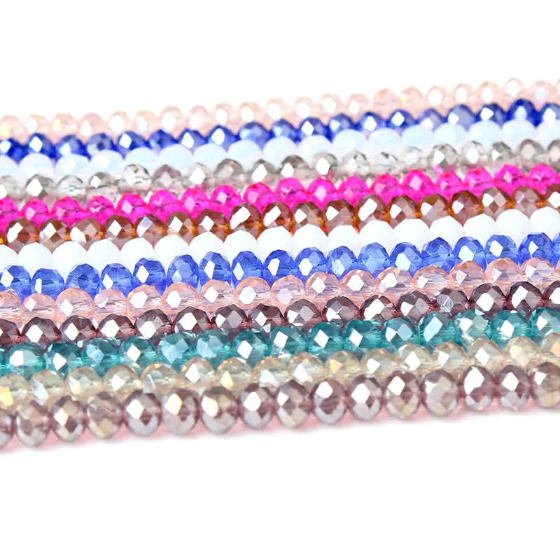Ланьли 4/6/8 мм Разноцветные граненые стеклянные бусины серию продуктов DIY браслет