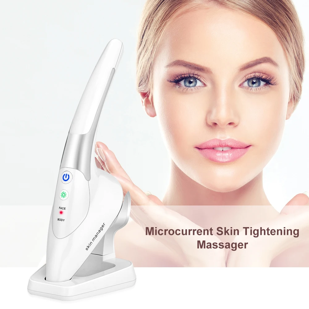 

Skin Iron Microcurrent Face Lift Machine Skin Tightening Device Heat Ion Lead Wrinkle Remove V Line Face Lift Vibration Massager