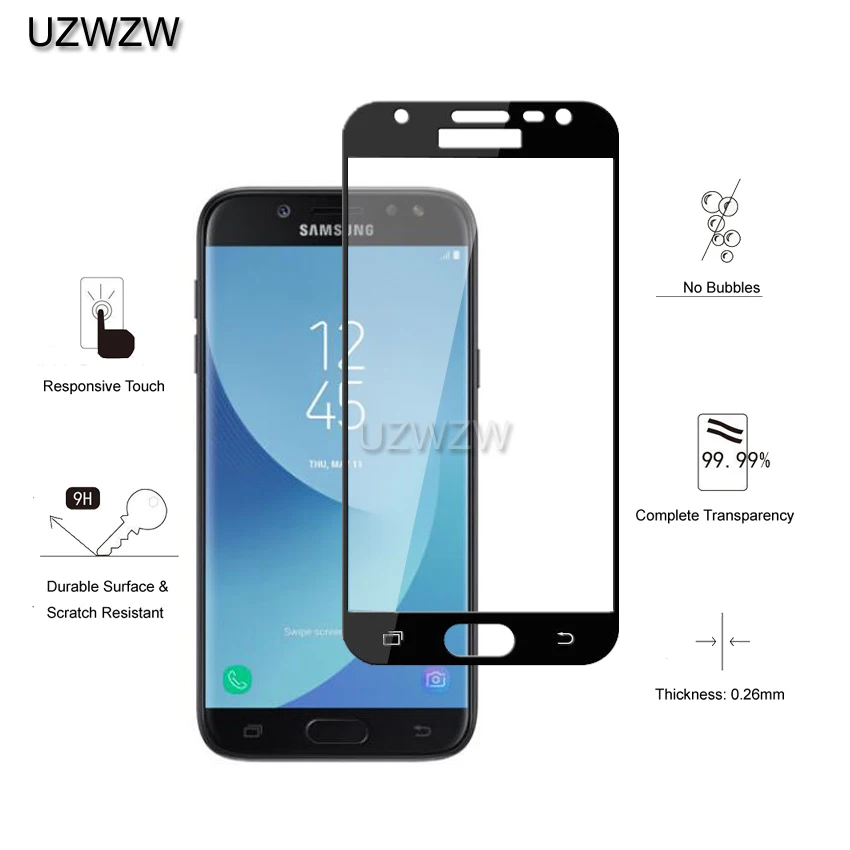 Закаленное стекло для Samsung Galaxy J5 2017 J530 полное покрытие 0 26 мм защитное закаленное |
