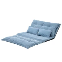 adjustable double chaise lounge floor foldable sleeper sofa bed modern leisure sofa bed couch with 2 pillows