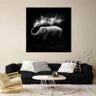 Черно-белый слон извлечение носа галактика искусство стены плакаты и принты холст картины на стену искусство картина украшение дома