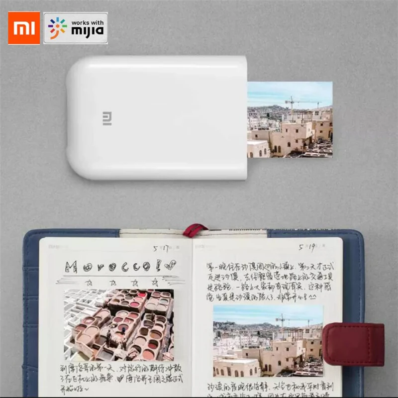 Портативный фотопринтер Xiaomi mijia AR 300 точек/дюйм мини-карман 500 мА · ч работает с |