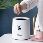 Настольная мини-корзина для мусора, двухслойные контейнеры для мусора, круглая пластиковая кухонная корзина для хранения, аксессуары для уборки дома