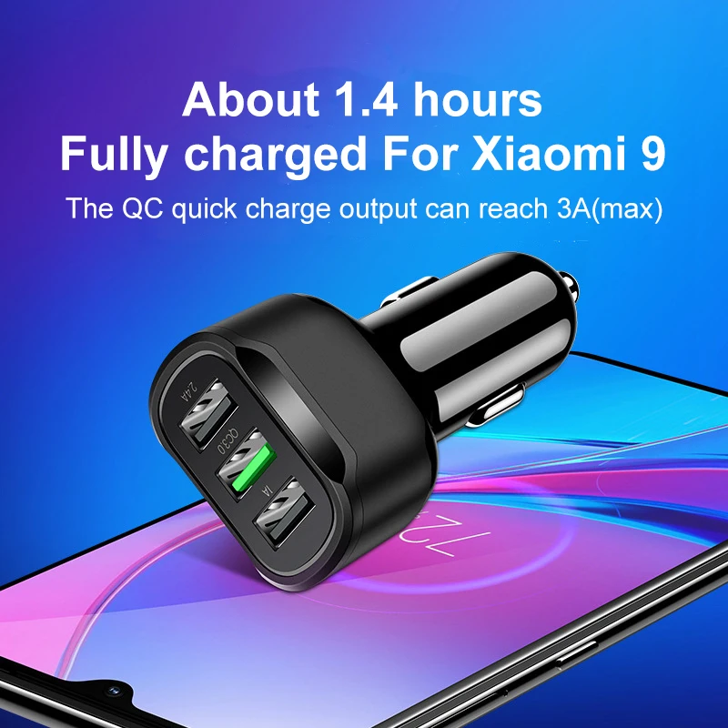 Автомобильное зарядное устройство с 3 USB портами 35 Вт QC 0 4 0|Зарядные устройства