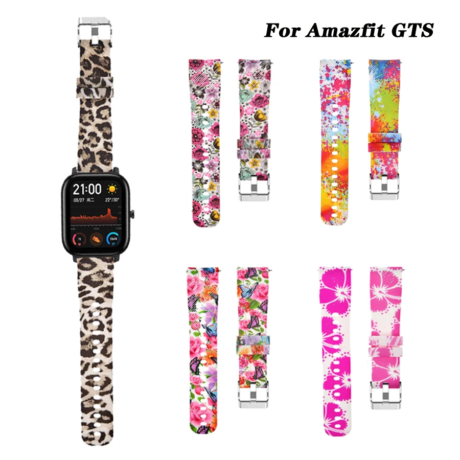 Ремешок силиконовый для часов Amazfit GTS 20 мм браслет Xiaomi Huami Bip/GTS/GTR 42 аксессуары