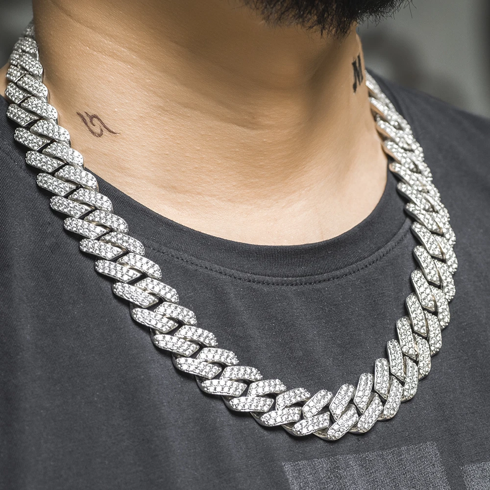 Двухрядный чокер из кубинской цепи 19 мм украшение в виде папы | Украшения и