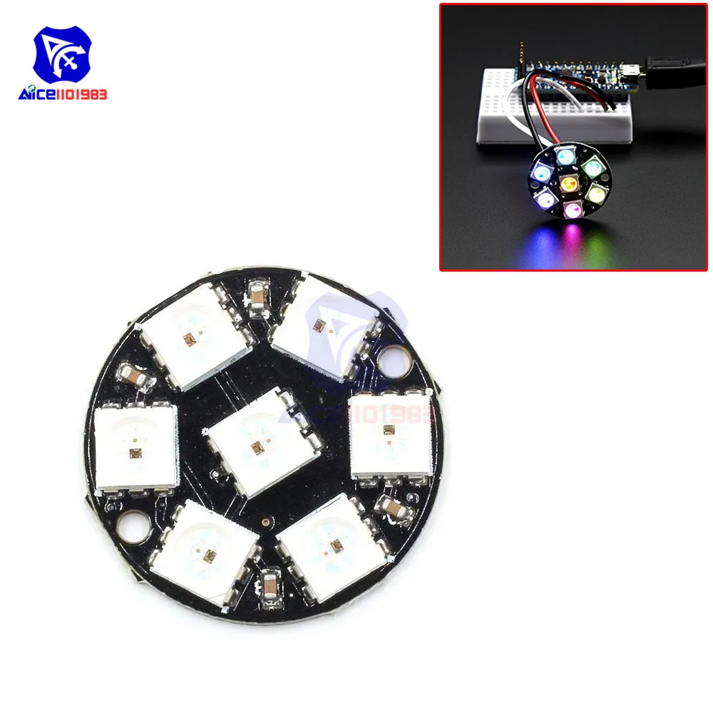 Diymore WS2812 5050 RGB светодиодный кольцевой светильник 7 бит s со встроенным драйвером