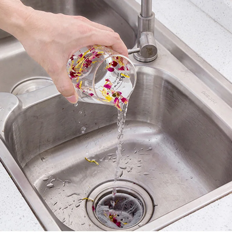 

100Pcs Sewer Water Filter Disposable Kitchen Sink Strainer Bag Shower Sink Hair Rubbish Storage Mesh Bag for Home Restaurant