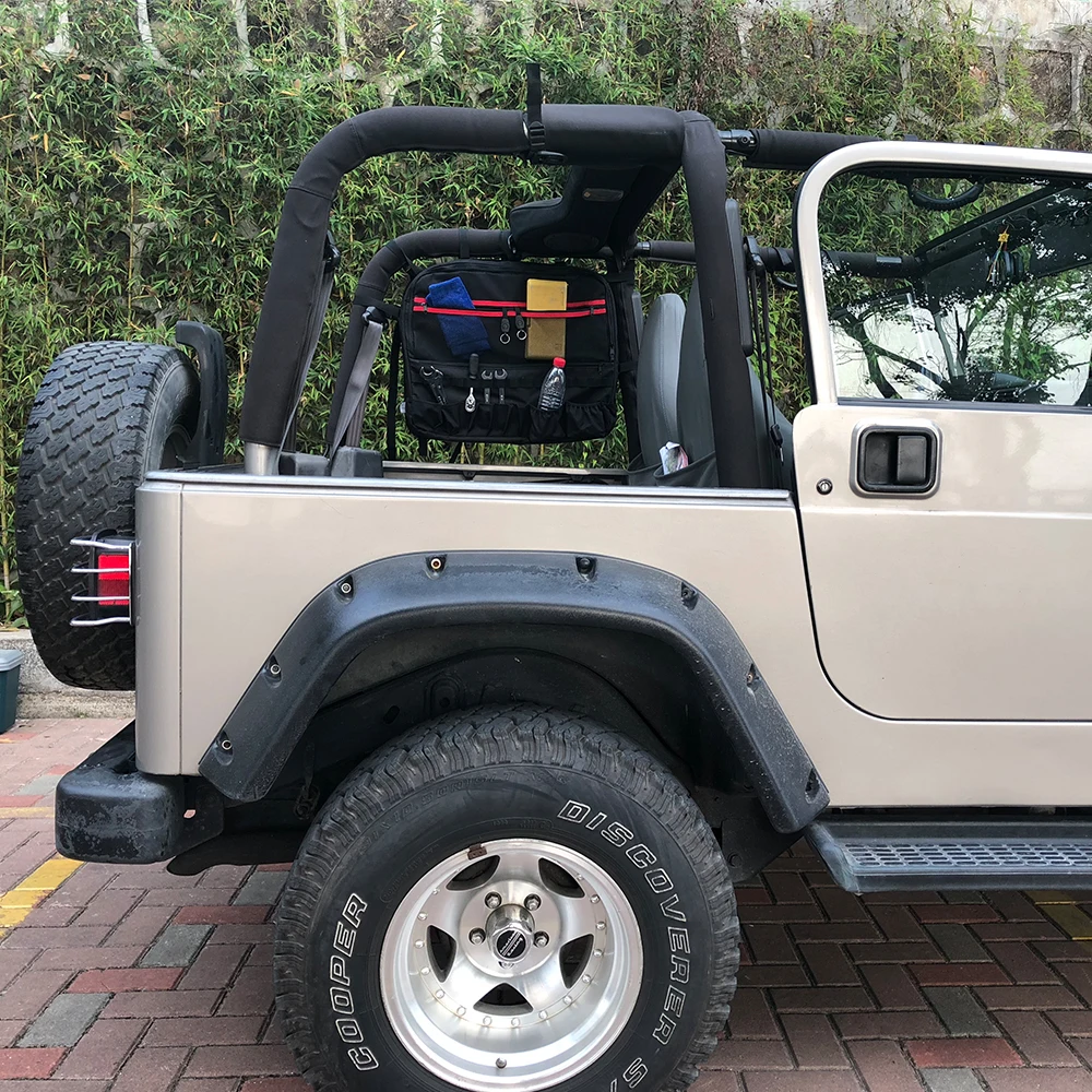 Для Jeep Wrangler JK TJ CJ 2 дверная сумка для хранения инструментов Saddlebag боковая перекладина мульти карманы Карго сумка 1997- для Polaris RZR UTV