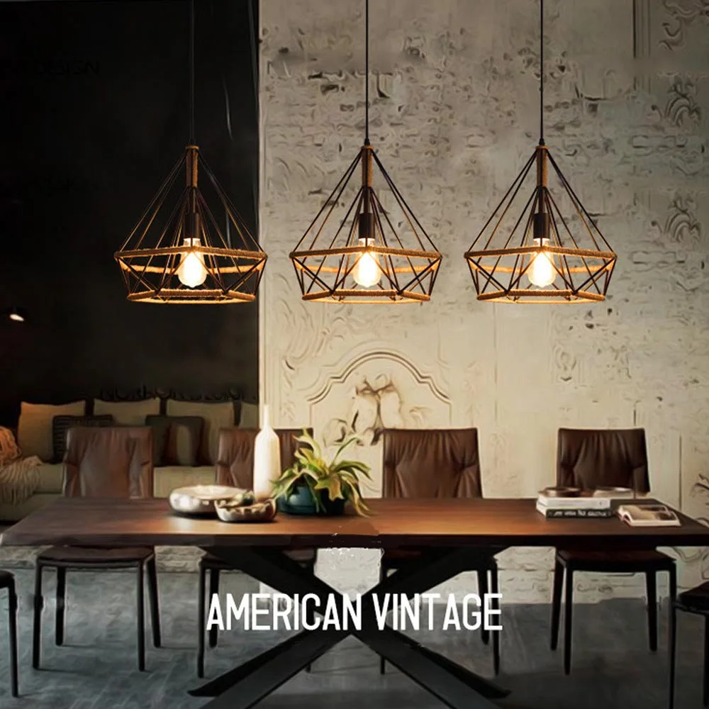 Подвесной праздничный стол E27 Guard Cage Главная Спальня аксессуар Абажур Железный