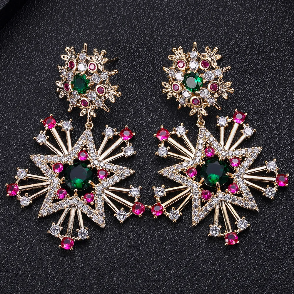 Janekelly Роскошная звезда полный микро кубический циркон Дубай Свадебная вечеринка