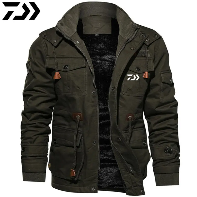 

New Daiwa Fishing Jacket Winter Thicken Keep Warm Fishing Clothing For Men Outdoor Hunting Camping Fishing Wear