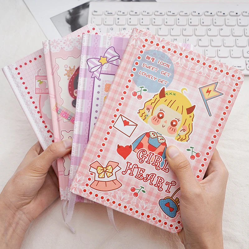 Kawaii записная книжка для девочек милый планировщик бумажная Обложка ежедневный