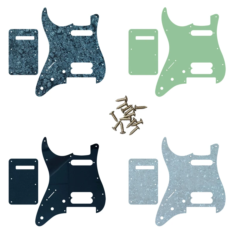 

Guitar Pickguard - For Left Hand US 11 Screw Holes SH Strat With Tremolo Bridge Player Humbucker Scratch Plate & Back Plate