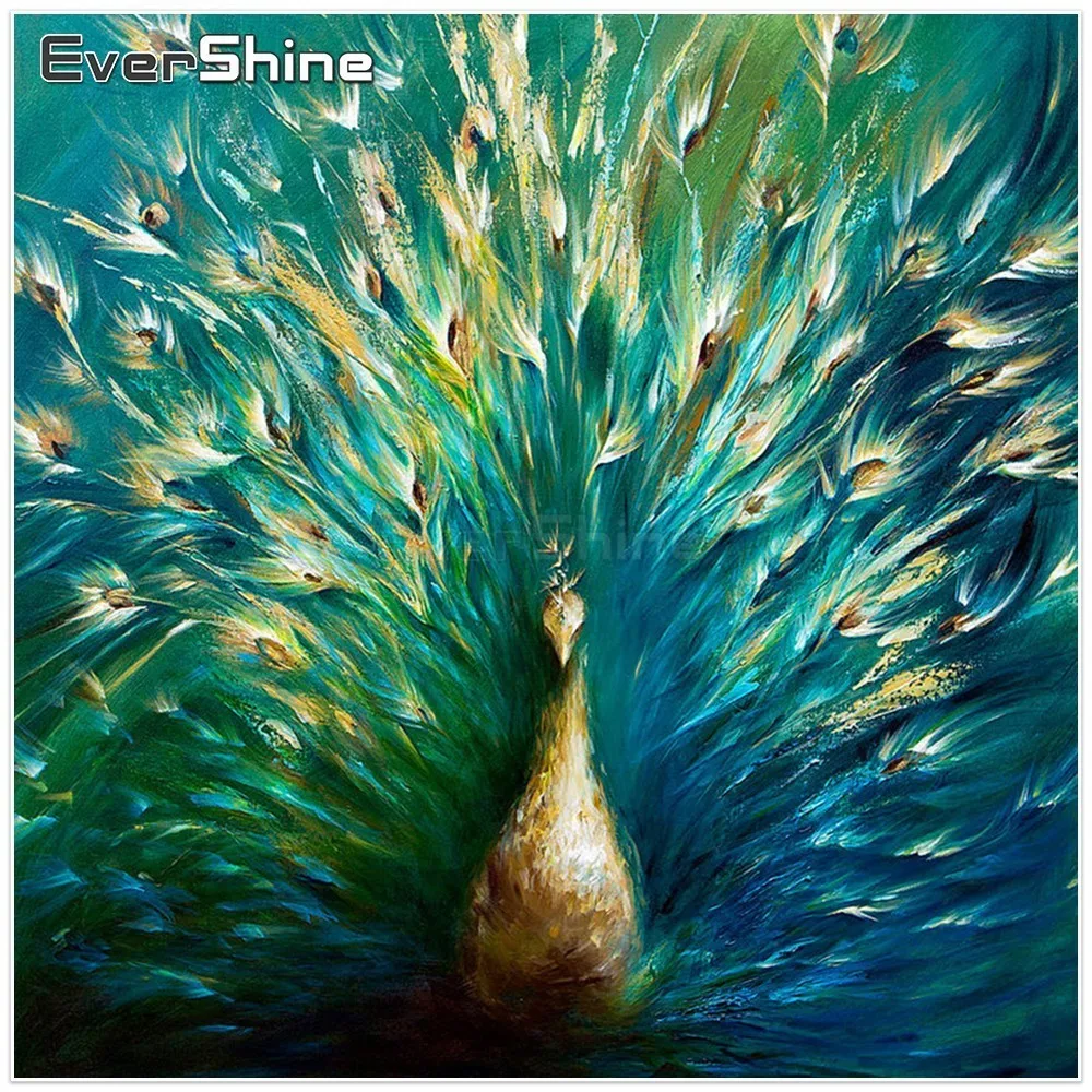 EverShine Алмазная мозаика Павлин фотографии Стразы полный квадратный алмаз картина