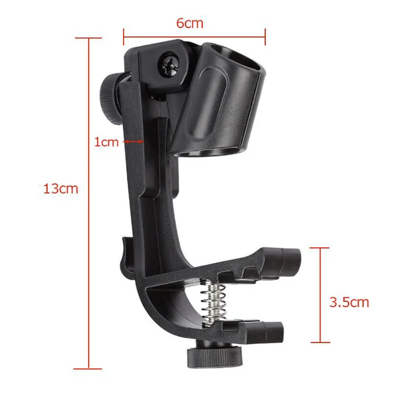 

2021 2 Pcs New Adjustable Metal Plastic Clip On Drum Rim Shockproof Mount Microphone Mic Clamp Stand Holder