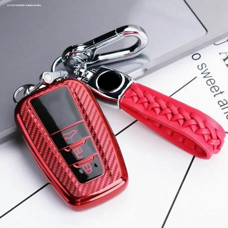 1 шт. углеродного TPU чехол для автомобиля брелка с ключом Toyota Camry CHR Prius Corolla RAV4 Avalon