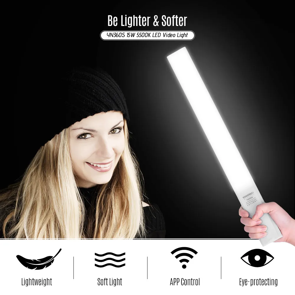 YONGNUO YN360S YN360 ультратонкая ручная Светодиодная лампа для видеосъемки белая 5500K