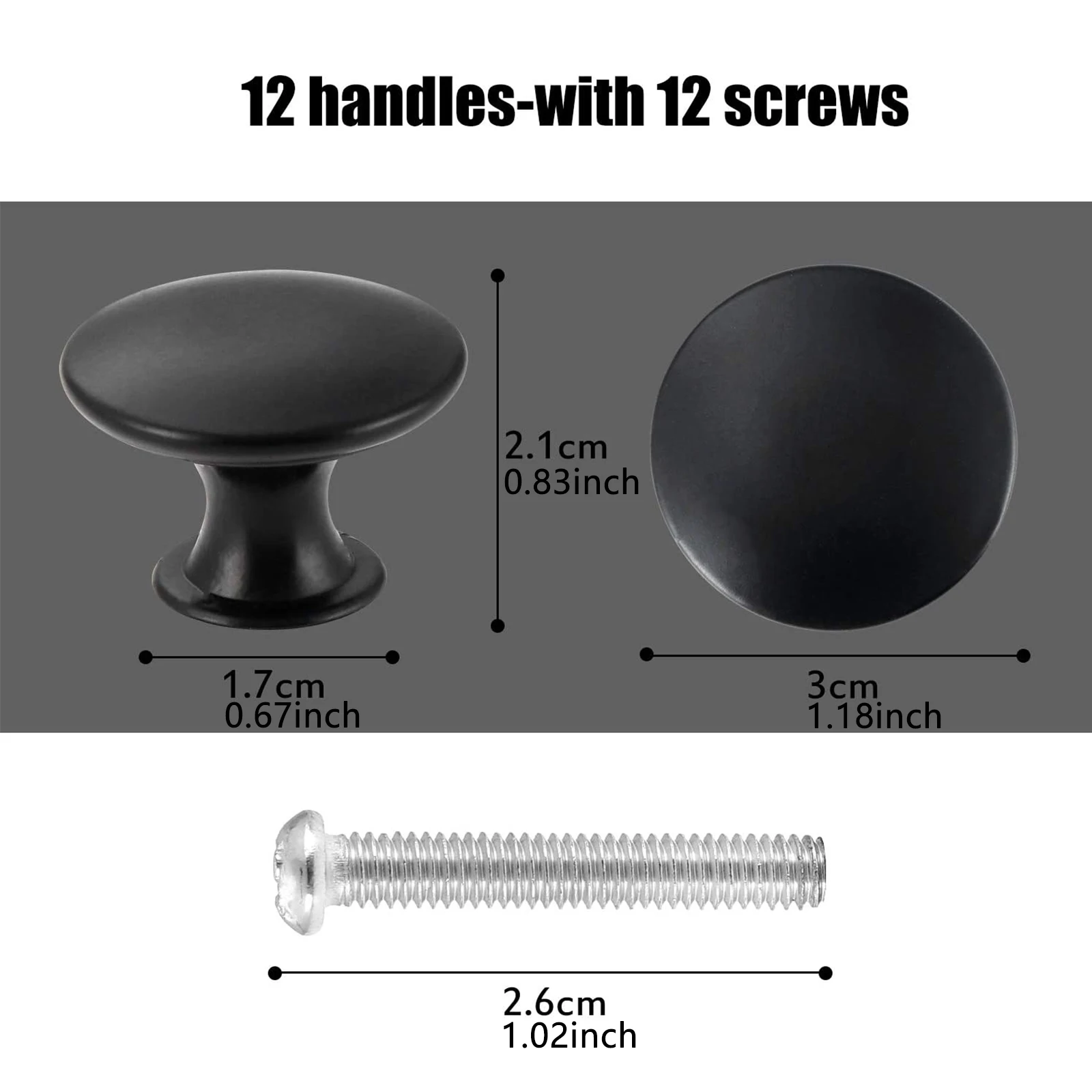 12pcs Black Single Hole Single Grain Small Handle Cabinet Door Handle for Shower Room Toilet Cabinet Kitchen Home Accessories images - 6