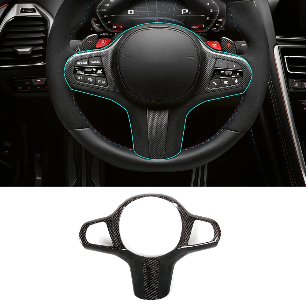 

Car Steering Wheel Cover Upgrade Fit For BMW G01 G05 G07 G11 G30 G20 Auto Carbon Fiber Steering Wheel Covers Trim Case Replace