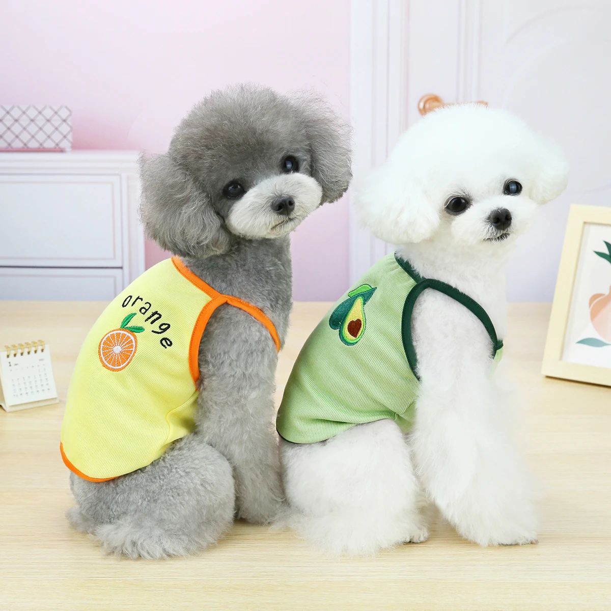 Милый жилет с вышивкой в виде фруктов для домашних питомцев одежда маленьких