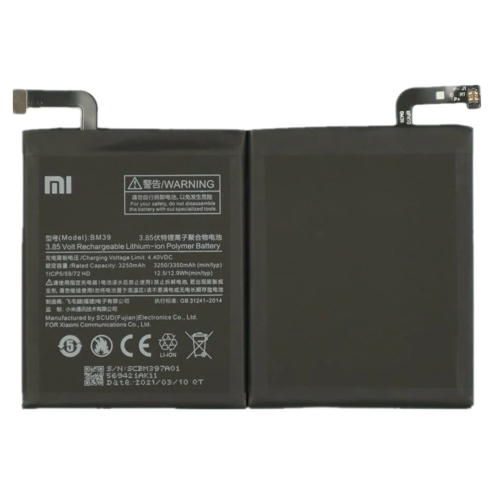 2021 years xiaomi 100 original phone battery bm39 for xiaomi mi 6 mi6 3250mah high capacity replacement battery free tools free global shipping