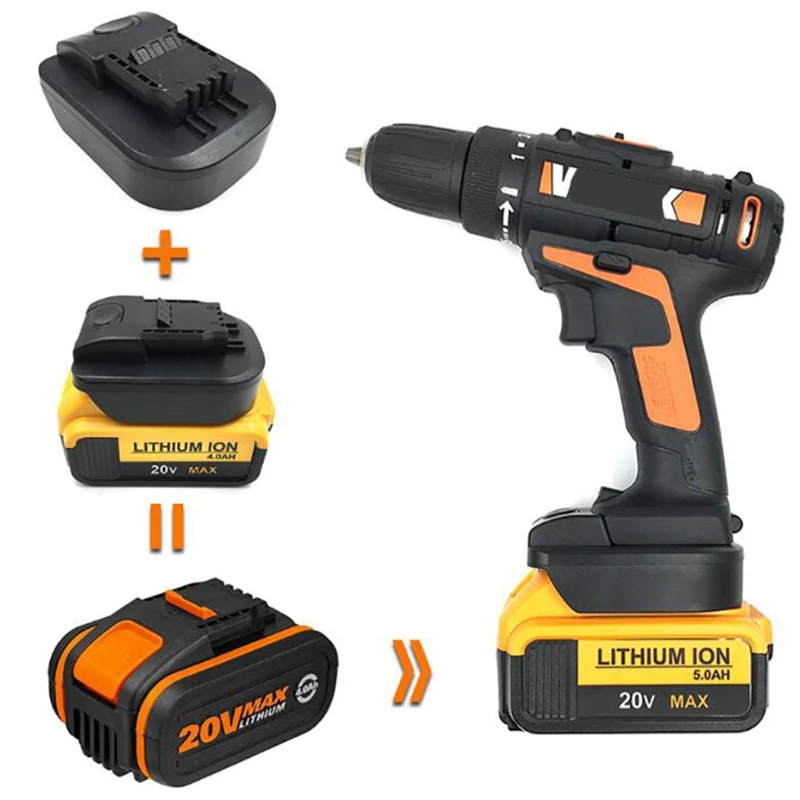 

Adapter Converter for DWB18OWL, for Dewalt 18V/20V Max.60V Li-Ion Battery on Worx Orange Small Foot Electric Power Tools