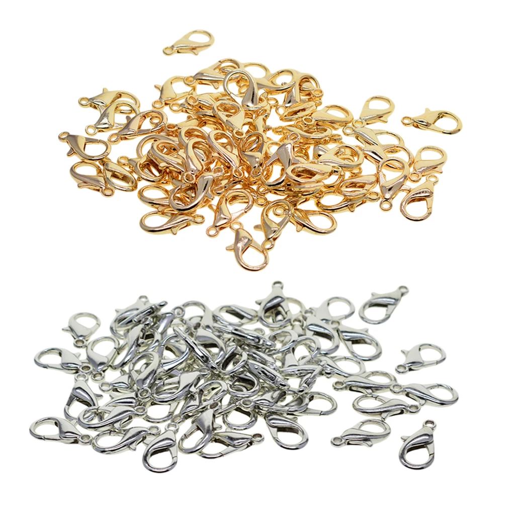 

100Pcs18mm Curved Lobster Claw Clasps Jewelry Findings Keychian Rings