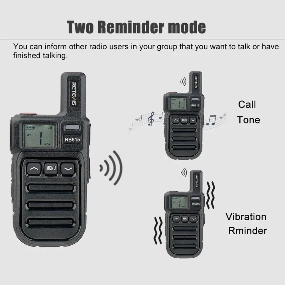 Retevis Walkie Talkes 6 pcs RB615 Vibration Mini Walkie Talkie PMR 446 FRS Potable Radio Talkie-Walkie communication radios PTT